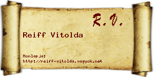 Reiff Vitolda névjegykártya